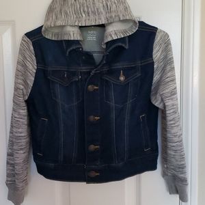 Cat & Jack Jean Jacket Sweatshirt Hoodie sz 6 7
